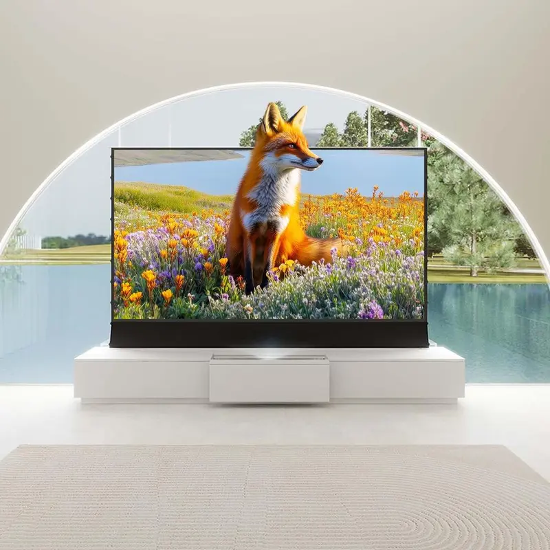 Vividstorm VC22BC120W Barcelona Mark III Motorized UST Laser TV Cabinet - White