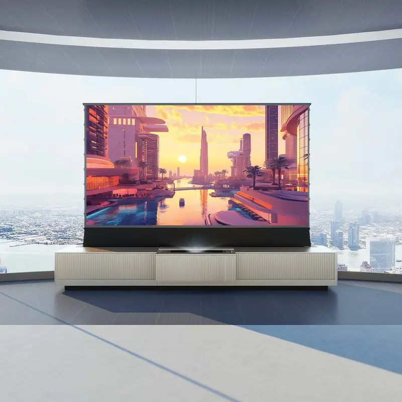 Vividstorm VC49GE130S Geneva Motorized UST Laser TV Cabinet - Silver