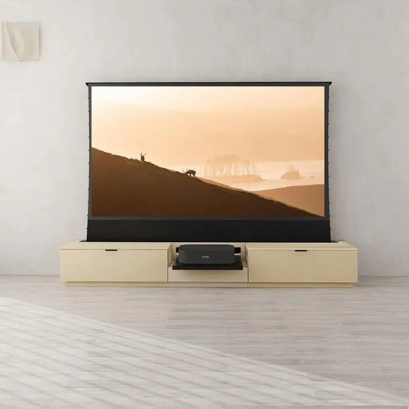 Vividstorm VC69BL100K-EP Berlin Epson Edition Motorized UST Laser TV Cabinet - Oak