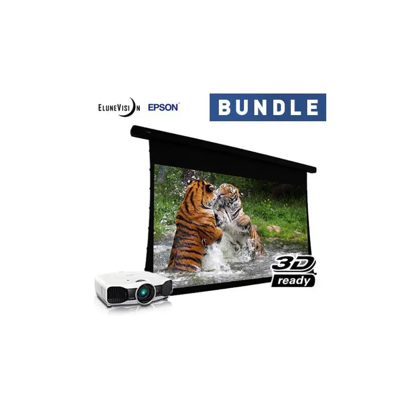 EluneVision Reference Studio 4K Tab Tensioned Screen & Epson 5030UB Projector Bundle