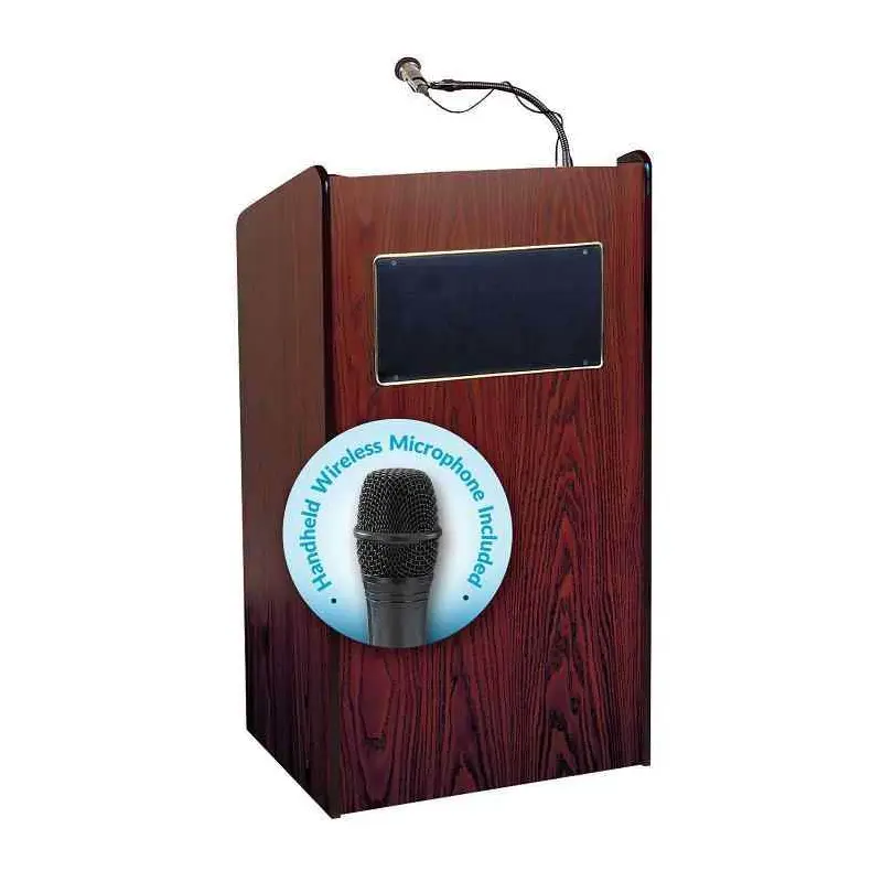 The Aristocrat Sound Lectern (Sound, Mahogany) with handheld Wireless mic