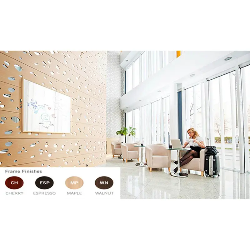 Ghent IMM23WMP 22.88" x 35.25" Impression Modern Frame - Porcelain Whiteboard - Maple Finish