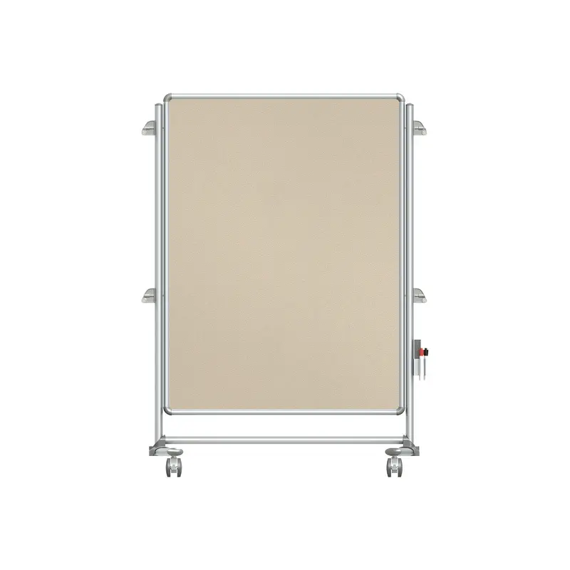 Ghent-NEX223FFP-90 - 57.38" x 40.38" Nexus Jr. Partition - 2-Sided Mobile Fabric Tackboard - Beige