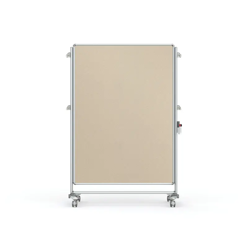 Ghent-NEX224FFP-90 - 76.13" x 52.38" Nexus Partition - 2-Sided Mobile Fabric Tackboard - Beige