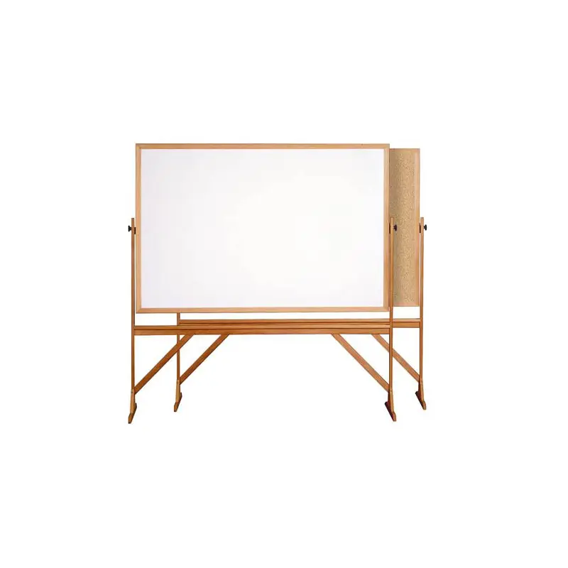 Ghent-RMK46 - 78.13"x 77.25" Wood Frame Reversible Non-Magnetic Marker/Natural Cork