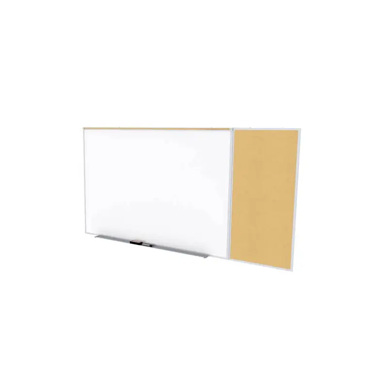 Ghent-SPC410C-K - 4'x10' Style C Combination - Porcelain Magnetic Whiteboard / Natural Cork Bull