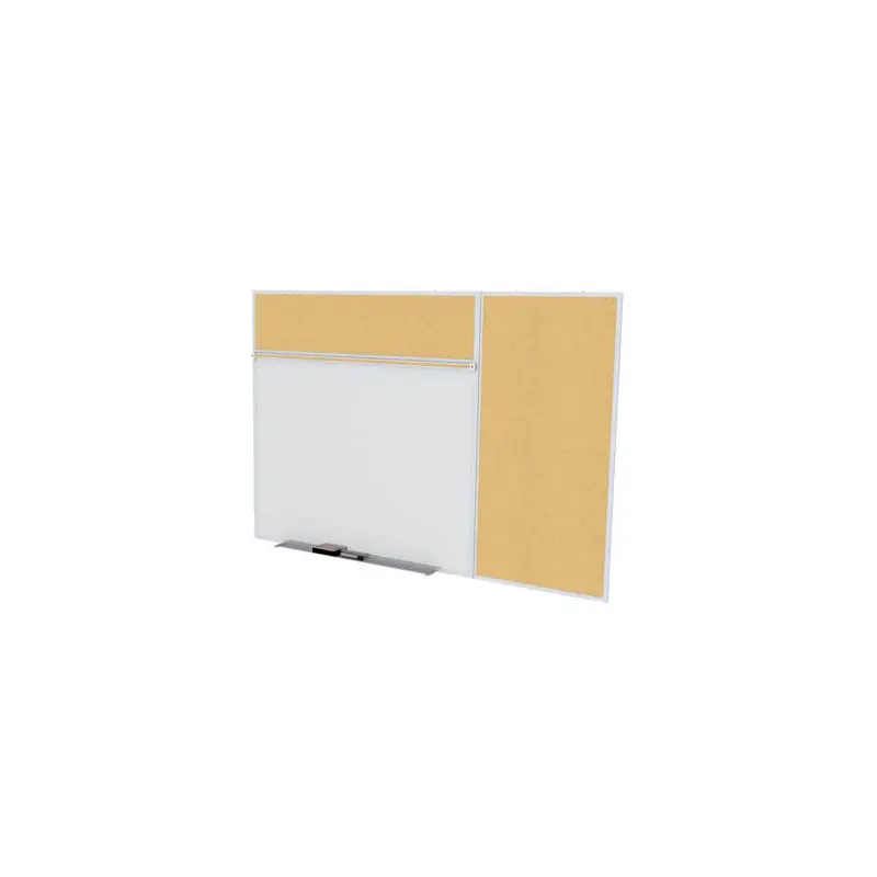 Ghent-SPC412B-K - 4'x12' Style B Combination - Porcelain Magnetic Whiteboard / Natural Cork Bull