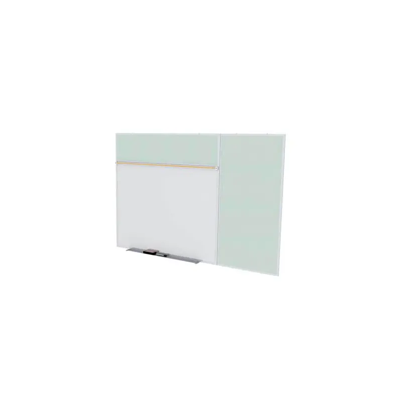 Ghent-SPC412B-V-193 - 4'x12' Style B Combination - Porcelain Magn Whtbd / Vinyl Fabric Bull - Silver