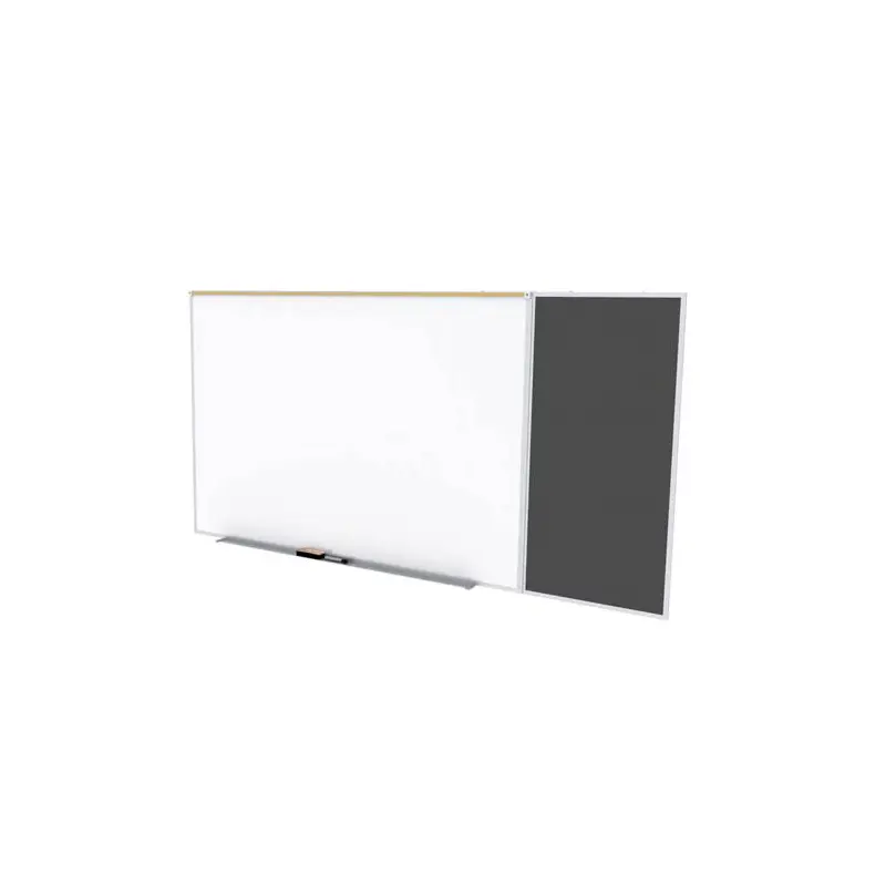 Ghent-SPC412C-ATR-BK - 4'x12' Style C Combination - Porc Magn Whtbd / Recyc Rubber Bull - Black