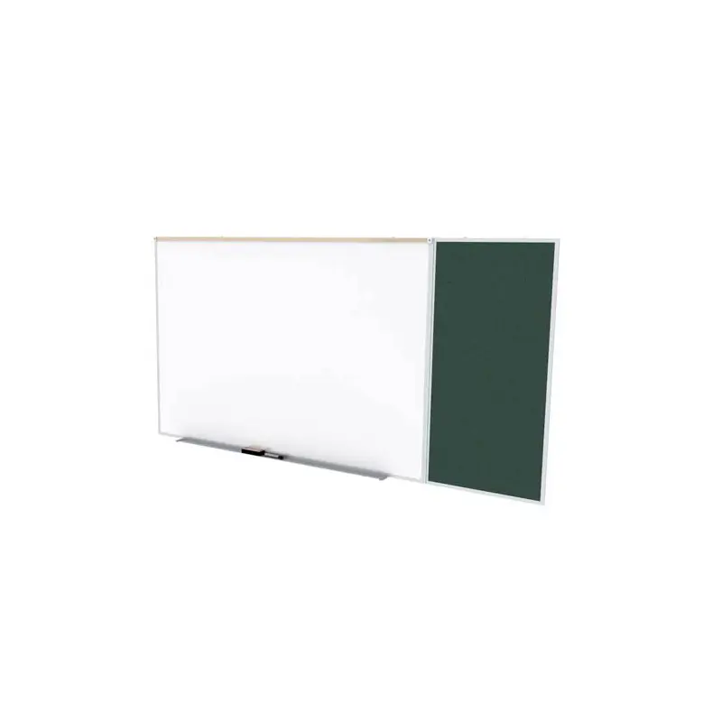 Ghent-SPC416C-V-183 - 4'x16' Style C Combination - Porcelain Magn Whtbd / Vinyl Fabric Bull - Ebony