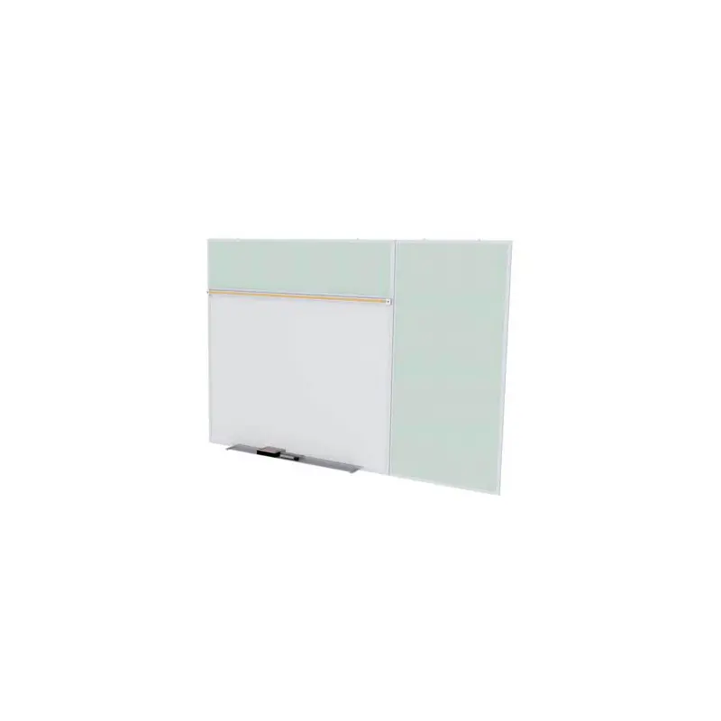 Ghent-SPC48B-V-193 - 4'x8'  Style B Combination - Porcelain Magn Whtbd / Vinyl Fabric Bull - Silver