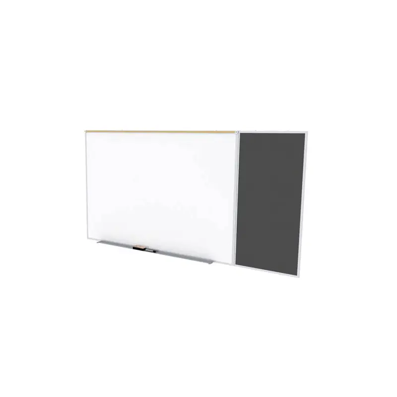 Ghent-SPC48C-ATR-BK - 4'x8'  Style C Combination - Porc Magn Whtbd / Recyc Rubber Bull - Black