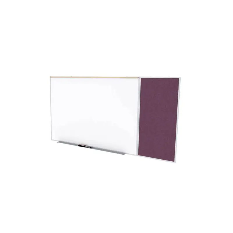 Ghent-SPC48C-V-187 - 4'x8'  Style C Combination - Porcelain Magn Whtbd / Vinyl Fabric Bull - Berry