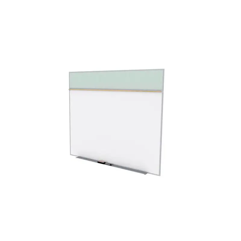 Ghent-SPC512A-V-193 - 5'x12' Style A Combination - Porcelain Magn Whtbd / Vinyl Fabric Bull - Silver