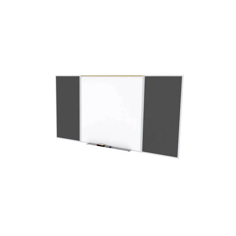 Ghent-SPC410D-ATR-BK - 4'x10' Style D Combination - Porc Magn Whtbd / Recyc Rubber Bull - Black