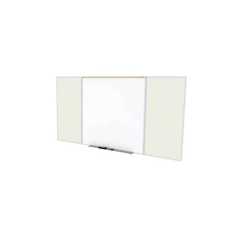 Ghent-SPC410D-V-185 - 4'x10' Style D Combination - Porcelain Magn Whtbd / Vinyl Fabric Bull - Ivory