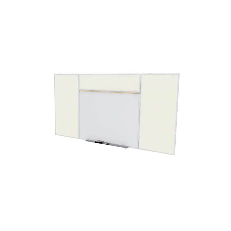 Ghent-SPC410E-V-185 - 4'x10' Style E Combination - Porcelain Magn Whtbd / Vinyl Fabric Bull - Ivory