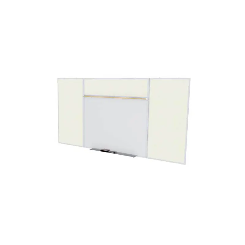 Ghent-SPC412E-V-185 - 4'x12' Style E Combination - Porcelain Magn Whtbd / Vinyl Fabric Bull - Ivory