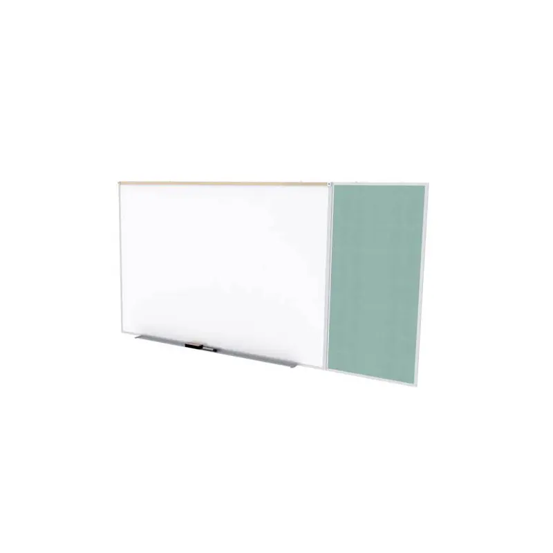 Ghent-SPC416C-V-199 - 4'x16' Style C Combination - Porcelain Magn Whtbd / Vinyl Fabric Bull - Stone