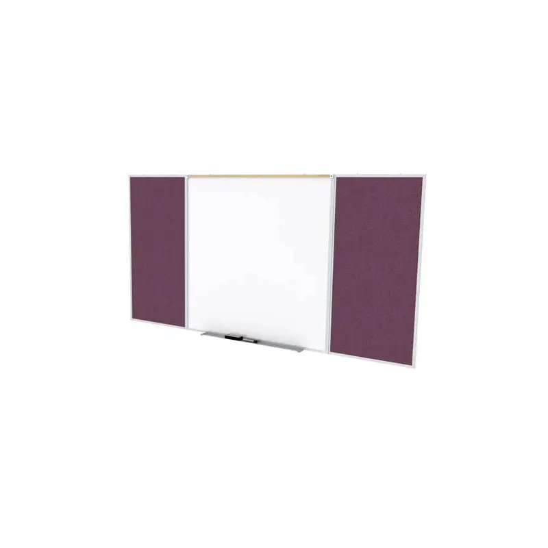 Ghent-SPC416D-V-187 - 4'x16' Style D Combination - Porcelain Magn Whtbd / Vinyl Fabric Bull - Berry