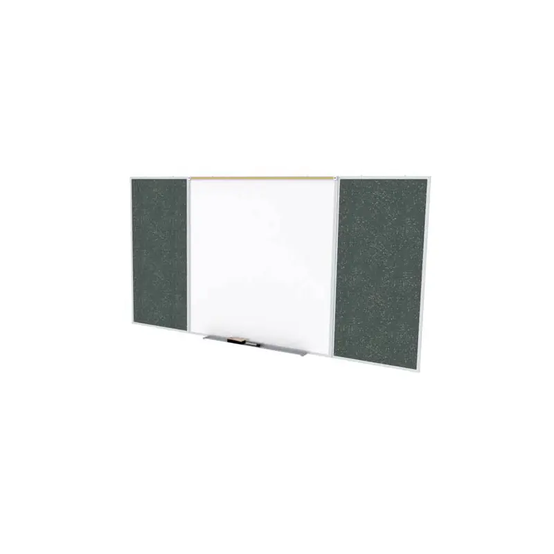 Ghent-SPC48D-ATR-TN - 4'x8'  Style D Combination - Porc Magn Whtbd /Recyc Rubber Bull - Tan Speckled