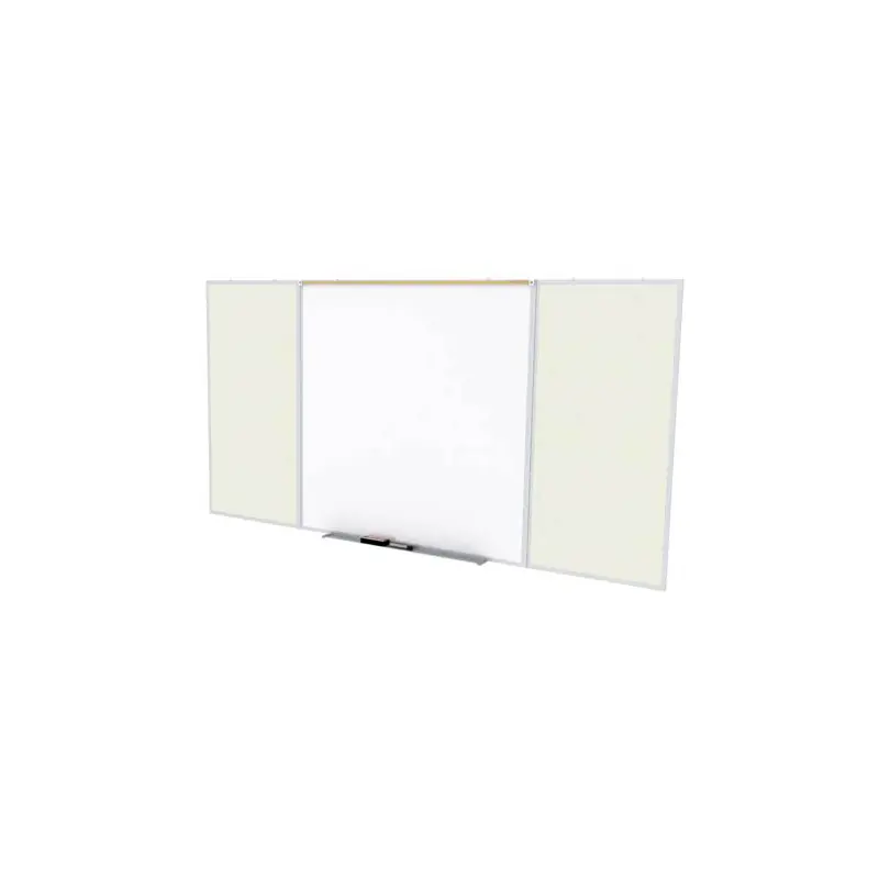 Ghent-SPC48D-V-185 - 4'x8'  Style D Combination - Porcelain Magn Whtbd / Vinyl Fabric Bull - Ivory