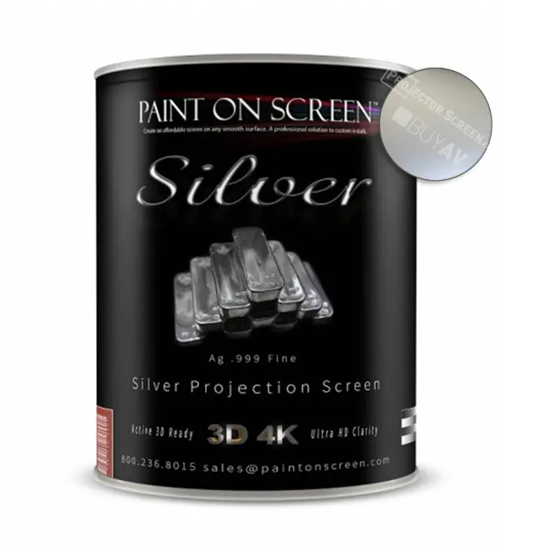 Projector Screen Paint - Silver with 1.6 Gain - HD 1080P,3D Capable and 4K Ready - Gallon