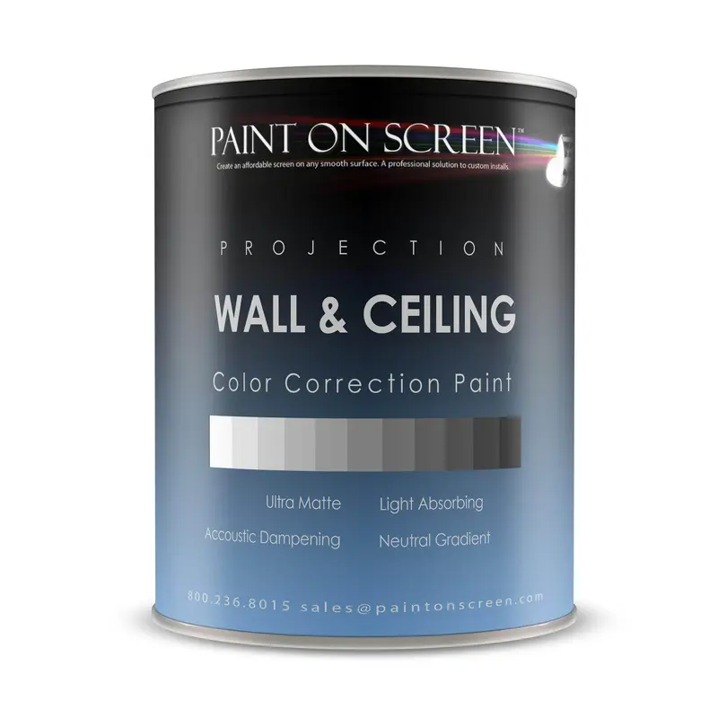 Projector Screen Paint - Wall/Ceiling Ambient Light Rejecting Acoustic Dampening - Light Grey-Gallon