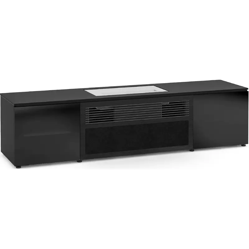 Salamander Designs Oslo 245S Cabinet for integrated LG HU915QB/E & LG HU85LA/S UST Projector - Black Glass, Black Top - X/LG1/245S/BG/BK
