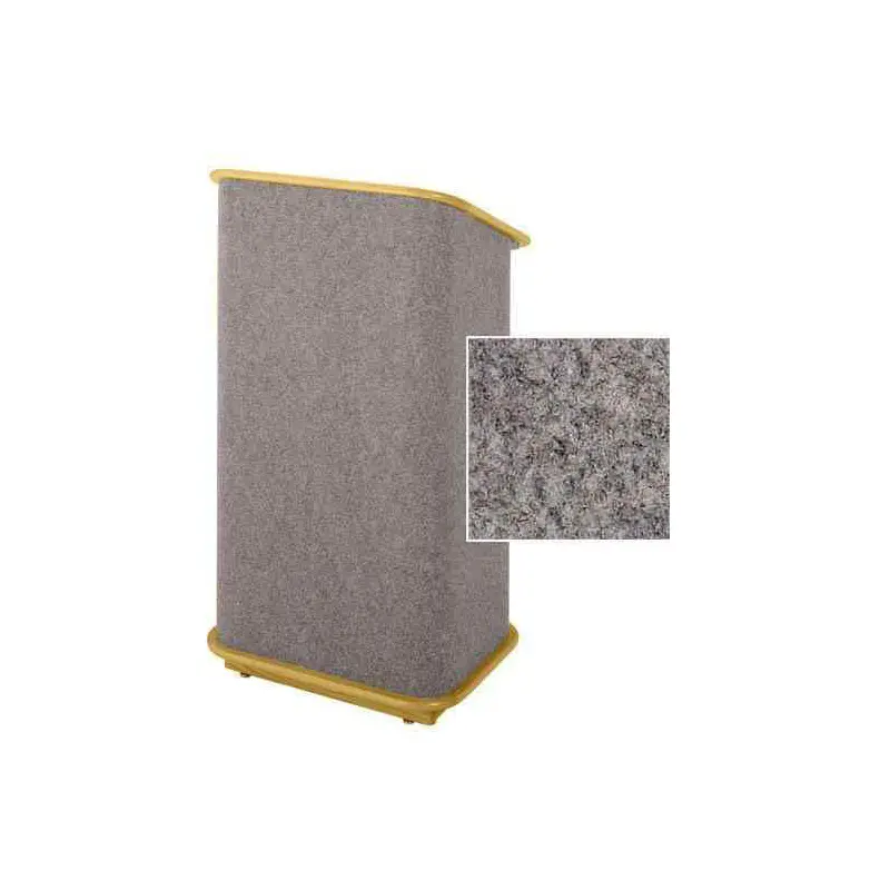 Sound-Craft CFLO-Gunmetal Convention Series 48"H Lectern with Gunmetal Carpet and Natural Oak Wood Trim