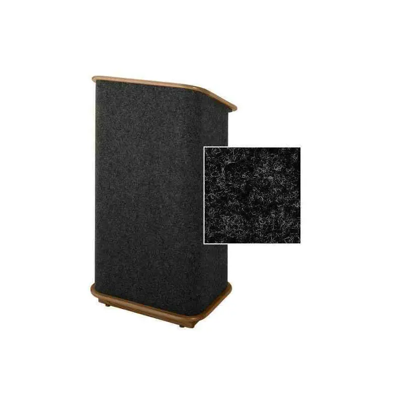 Sound-Craft CFLW-Charcoal Convention Series 48"H Lectern with Charcoal Carpet and Walnut Stained Oak Wood Trim