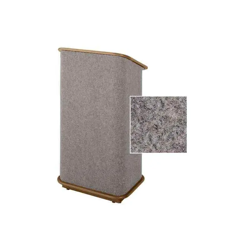 Sound-Craft CFLW-Gunmetal Convention Series 48"H Lectern with Gunmetal Carpet and Walnut Stained Oak Wood Trim