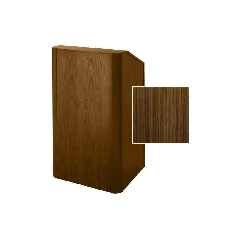 Sound-Craft RCV36-Walnut Instructor Series 47"H x 36"W Radius Corner Lectern with Walnut Wood Veneer