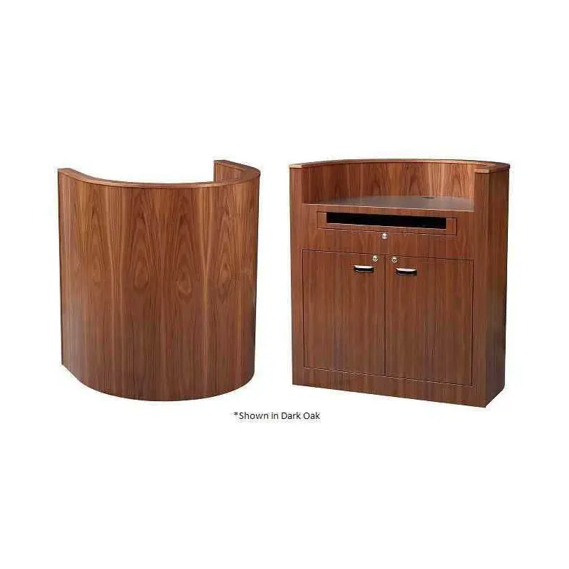 Sound-Craft BFV42-Dark Cherry Stained Oak The President Series 48"H Curved Design Podium with Dark Cherry Stained Oak Veneer