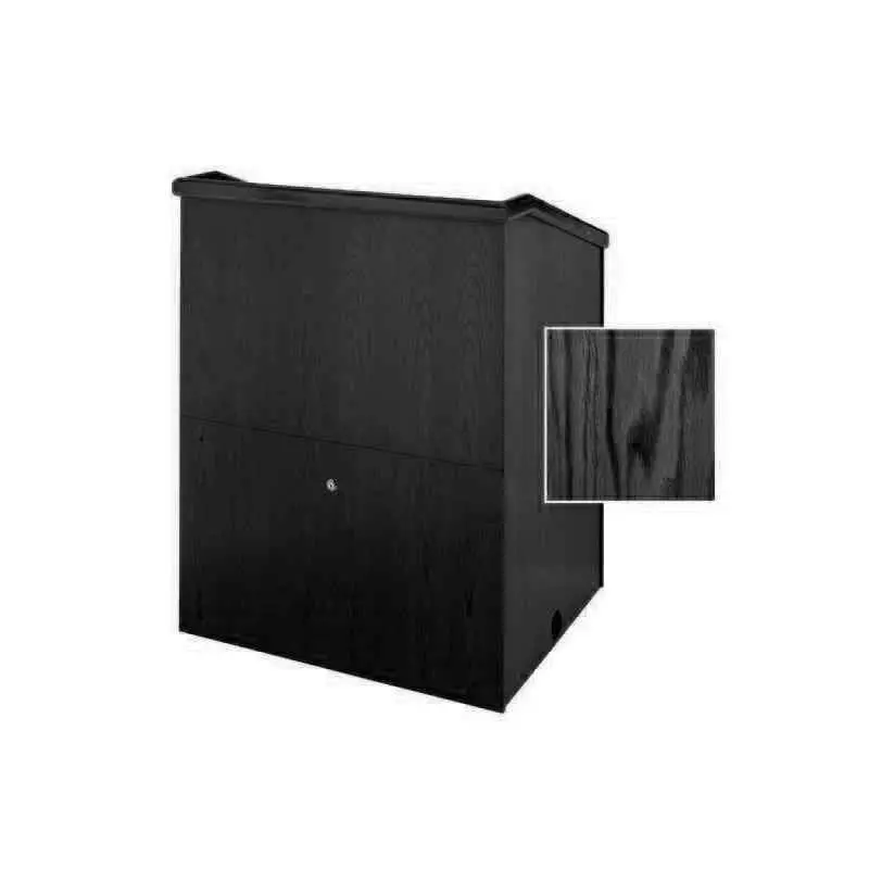 Sound-Craft MML36V-Black Lacquer on Oak Presenter Series 48"H x 36"W Multimedia Lectern with Black Lacquer on Oak Wood Veneer