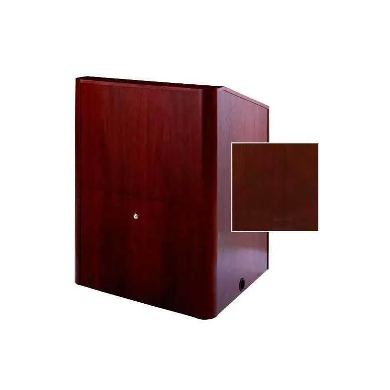 Sound-Craft MMR48V-Dark Cherry Stained Oak Instructor LG Series 48"H x 48"W Multimedia Lectern with Dark Cherry Stained Oak Wood Veneer