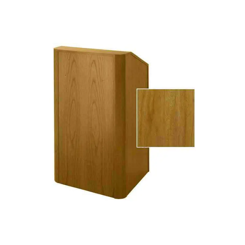 Sound-Craft RCV27-Natural Mahogany Instructor Series 47"H x 27"W Radius Corner Lectern with Natural Mahogany Wood Veneer