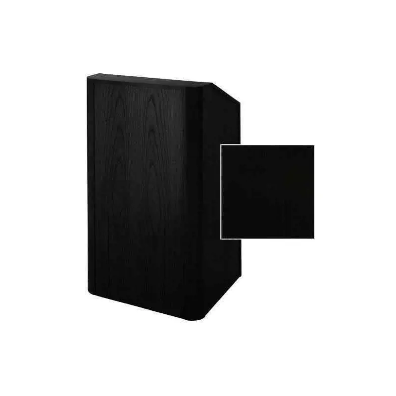 Sound-Craft RCV36-Black Lacquer on Oak Instructor Series 47"H x 36"W Radius Corner Lectern with Black Lacquer on Oak Wood Veneer