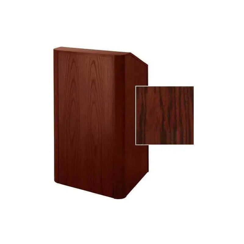 Sound-Craft RCV36-Dark Cherry Instructor Series 47"H x 36"W Radius Corner Lectern with Dark Cherry Wood Veneer