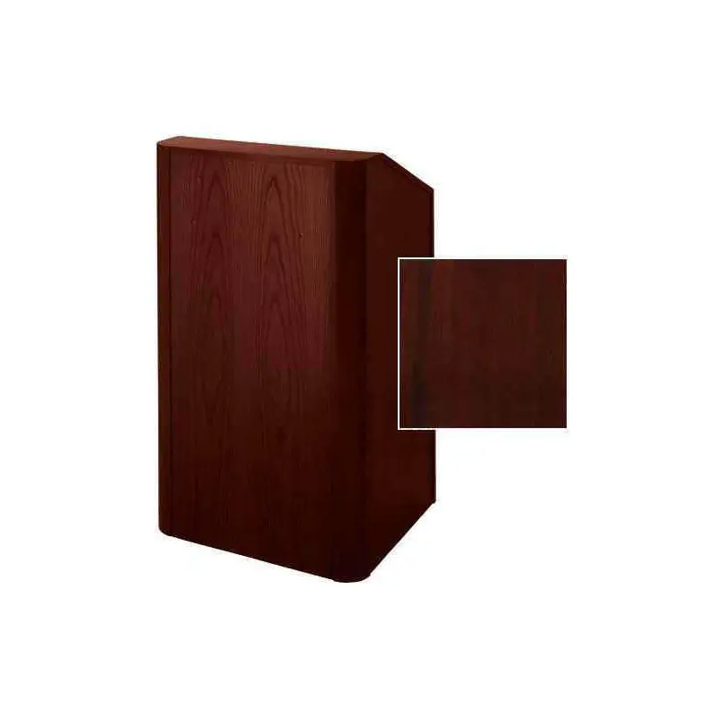Sound-Craft RCV36-Dark Mahogany Instructor Series 47"H x 36"W Radius Corner Lectern with Dark Mahogany Wood Veneer
