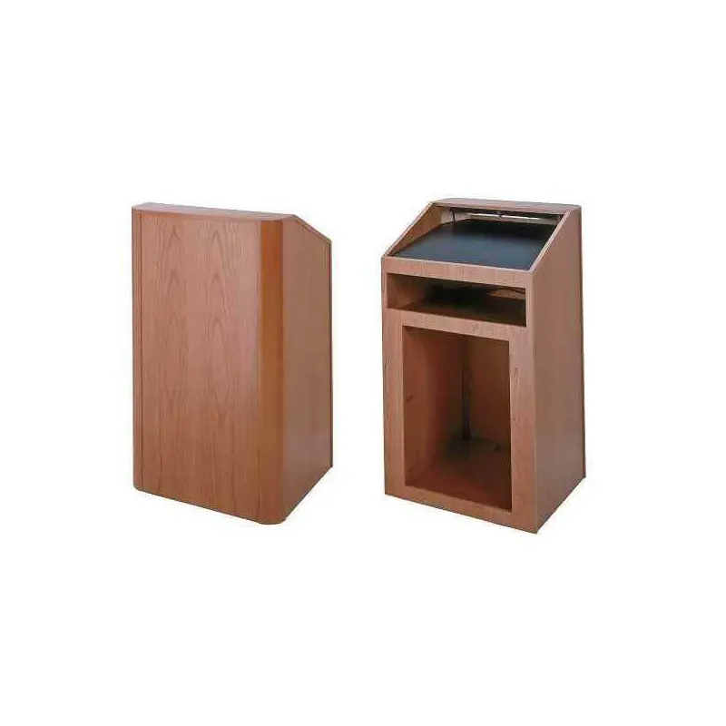 Sound-Craft RCV36-Natural Sapele Instructor Series 47"H x 36"W Radius Corner Lectern with Natural Sapele Wood Veneer