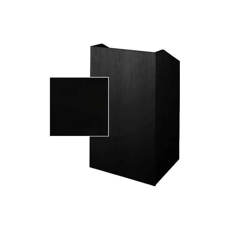 Sound-Craft SCV27-Black Lacquer on Oak Classic Series 47"H x 27"W Square Corner Lectern with Black Lacquer on Oak Wood Veneer