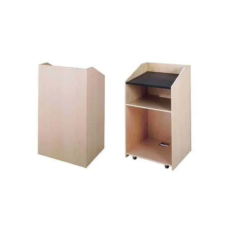 Sound-Craft SCV27-Natural Sapele Classic Series 47"H x 27"W Square Corner Lectern with Natural Sapele Wood Veneer