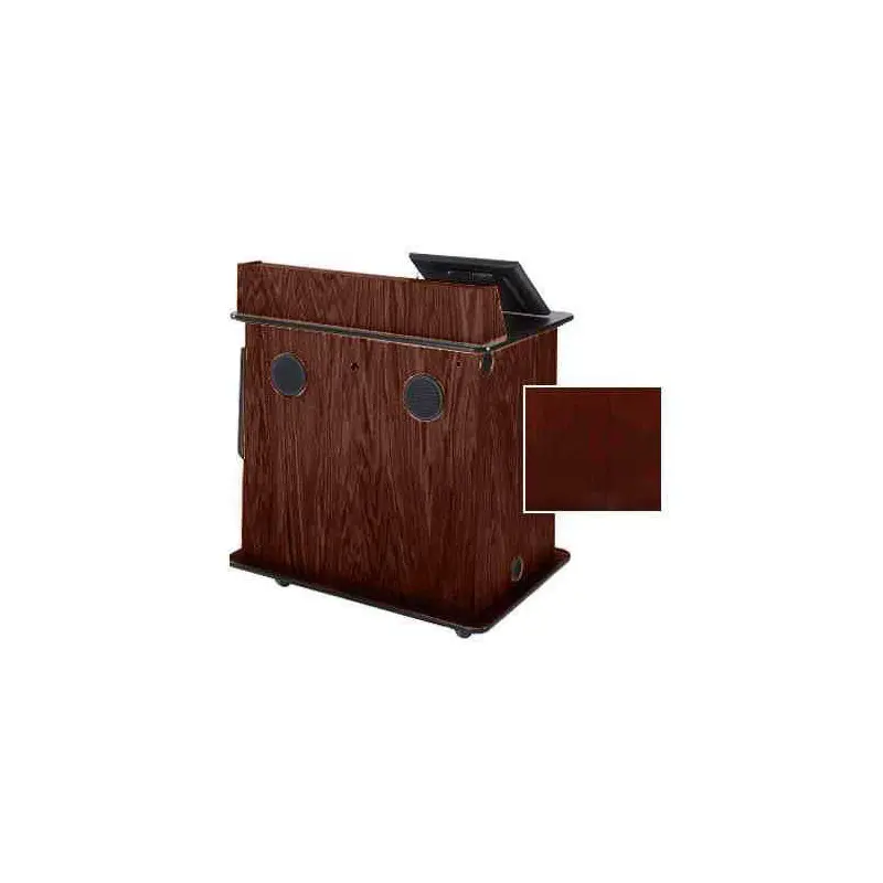 Sound-Craft SML-2-Dark Cherry Intelligent Series 42.88"H Multimedia Workstation with Dark Cherry Stained Oak Wood Veneer
