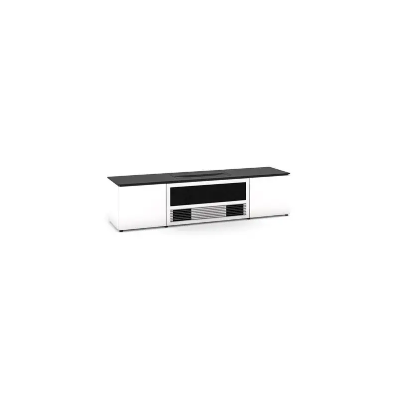 Salamander Designs Miami 245 Cabinet for integrated Epson LS800 UST Projector - Gloss White, Black Top -X/EPSLS800/245/MM/BK