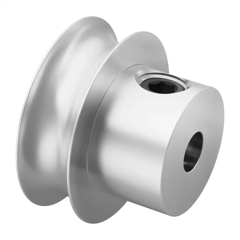 ServoCity 3401 Series Set-Screw Round Belt Pulley (4mm Bore, 16mm PD)