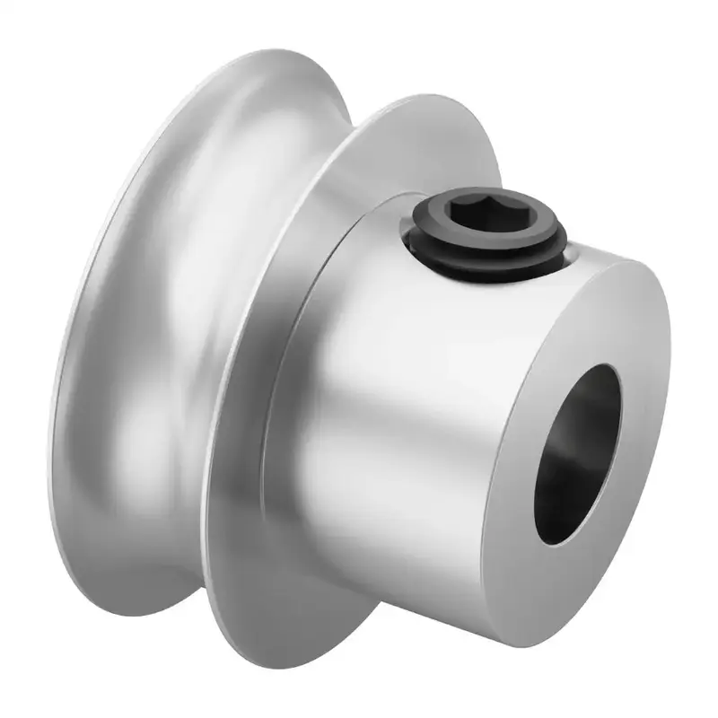 ServoCity 3401 Series Set-Screw Round Belt Pulley (6mm Bore, 16mm PD)