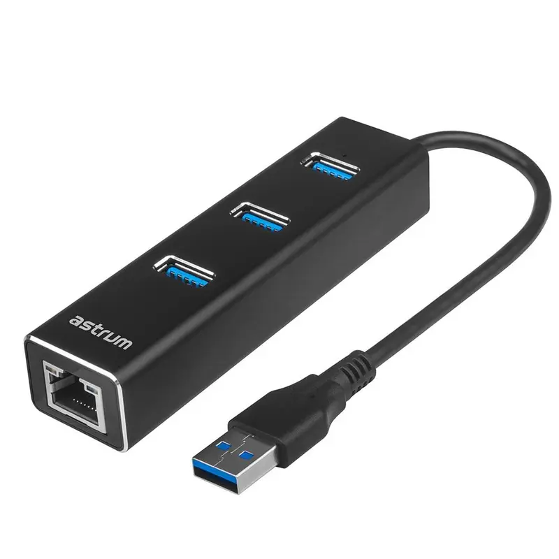 Astrum DA580 USB to Ethernet Adapter, USB3.0 3 ports, Gigabit 10/10/1000