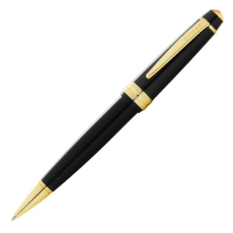 Cross Bailey Light Ballpoint Pen Black Resin Gold Plated Trim - AT0742-9