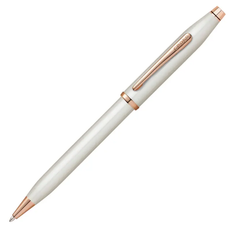 Cross Century II Ballpoint Pen Pearlescent White Rose Gold Trim - AT0082WG-113
